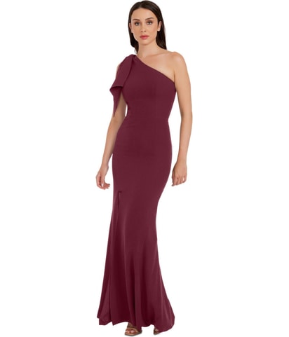 Georgina Bow One Shoulder Gown Dress