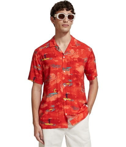 Printed Button Up Shirt