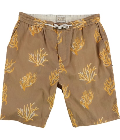 Coral Print Casual Walking Shorts