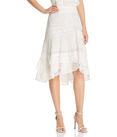 Eyelet High-Low Skirt