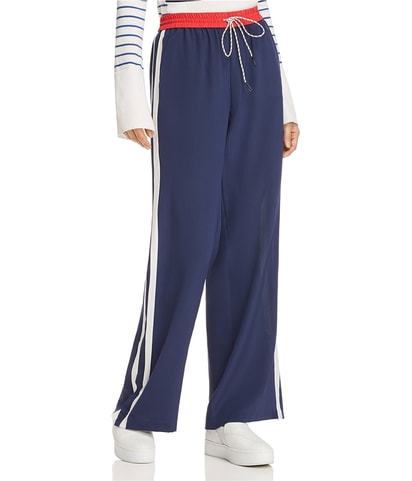 Stripe Straight Leg Relaxed Track Athletic Pants