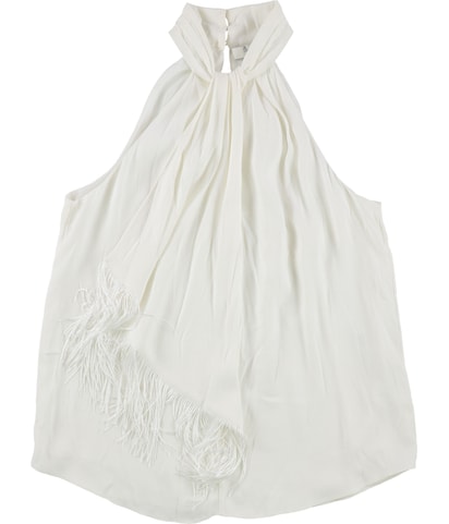 Fringe Accent Sleeveless Blouse Top