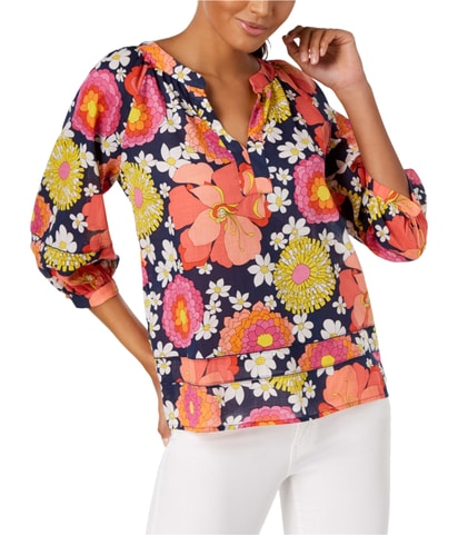 Floral Print Peasant Blouse