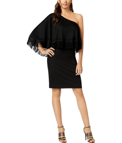 Eastside Fringe One Shoulder Dress