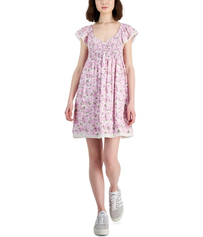 Floral Peasant Mini Dress