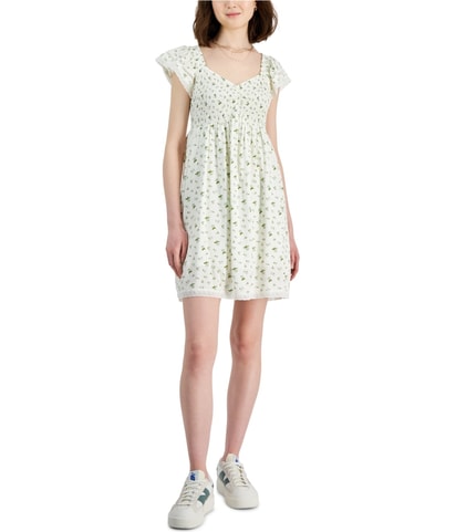 Printed and Texured Mini Dress