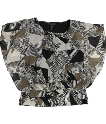 Abstract Triangles Ruffled Blouse