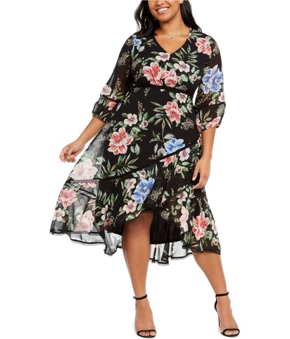 Printed Chiffon A-line Dress