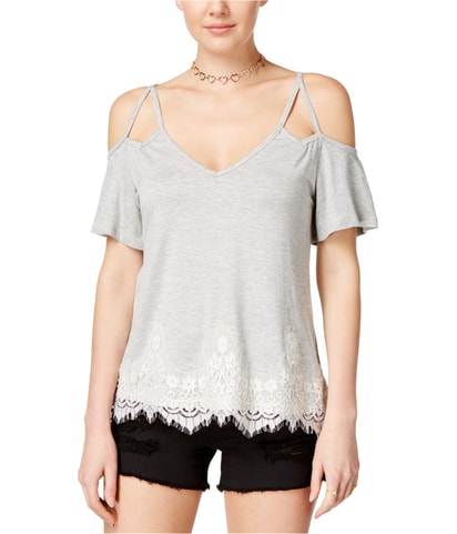 Lace Trim Knit Blouse