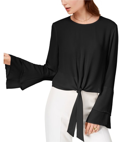 Tie Front Bell Sleeve Shell Blouse