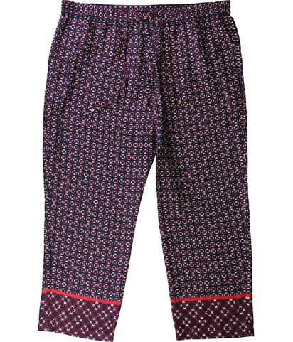 Geometric Print Tapered Cropped Capri Casual Pants