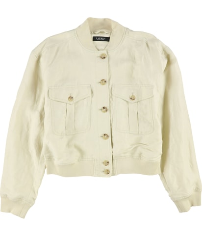 Linen-Blend Bomber Jacket