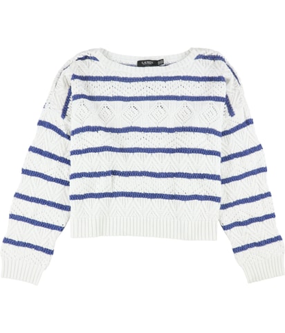 Striped Pointelle Pullover Sweater
