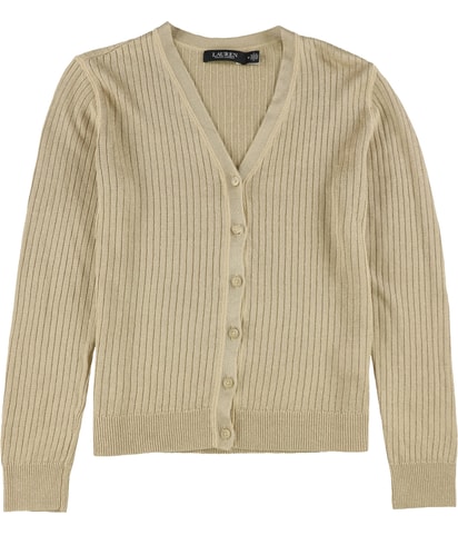 Rib-Knit Linen-Blend V-Neck Cardigan Sweater