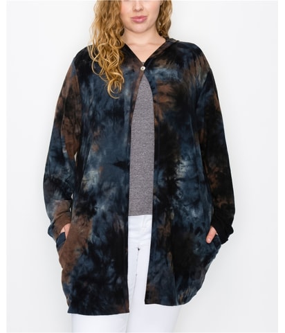 Tie Dye Hoodie Cardigan Sweater