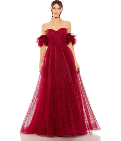 Off Shoulder Tulle Gown Dress