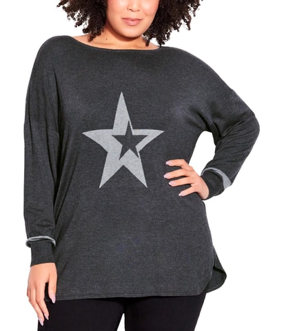 Abstract Star Knit Sweater