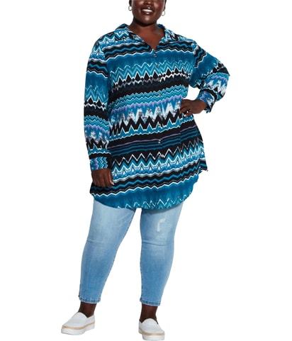 Celeste Longline Button Down Blouse