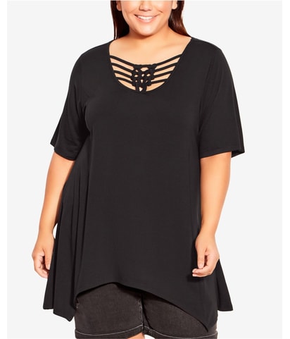 Knotted Cage Tunic Blouse