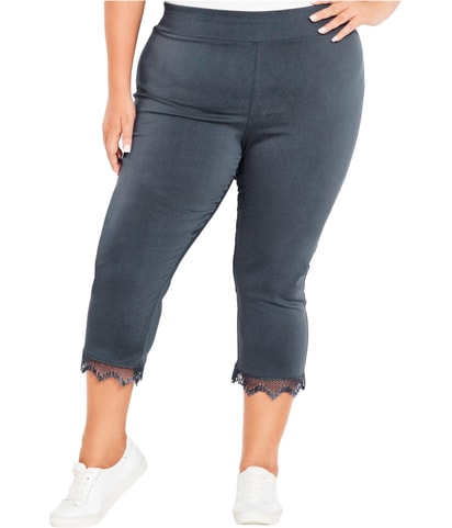 Stretch Fitted Straight Leg Cropped Capri Casual Pants