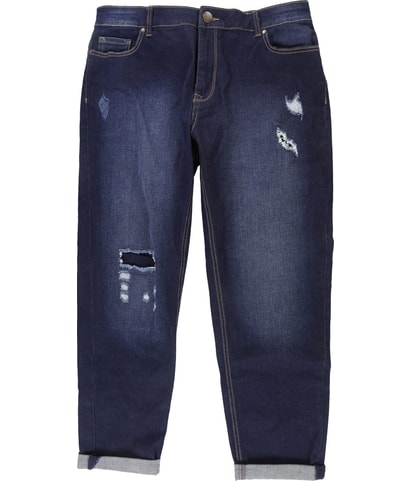 Girlfriend Rip Relaxed Straight Leg Boyfriend Jeans