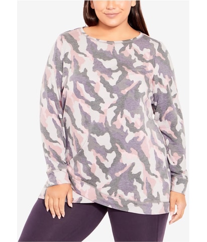 Camo Double Hem Sweatshirt