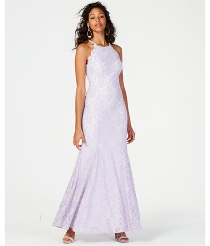 Glitter And Lace Halter Cocktail Dress