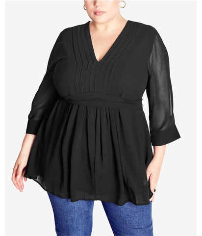 Pleated Tunic Blouse