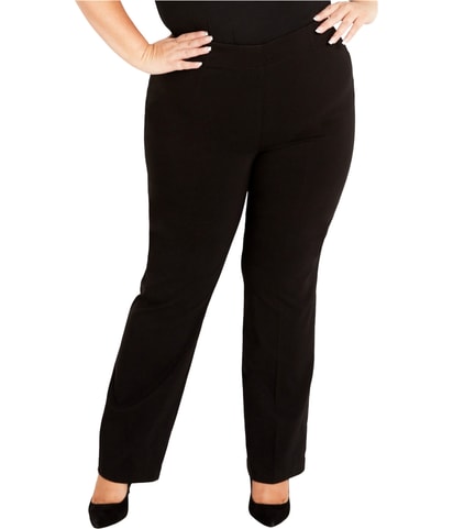 Solid Straight Leg Casual Pants