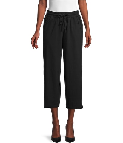 Wide-Leg Tapered Cropped Capri Casual Pants