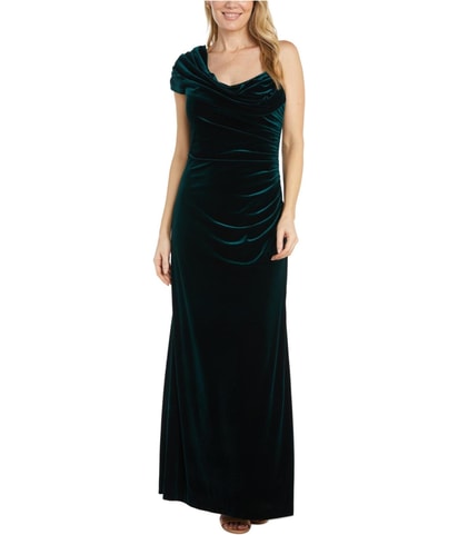 Asymmetric Ruched Gown Dress