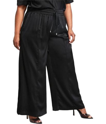 Solid Straight Leg Casual Pants