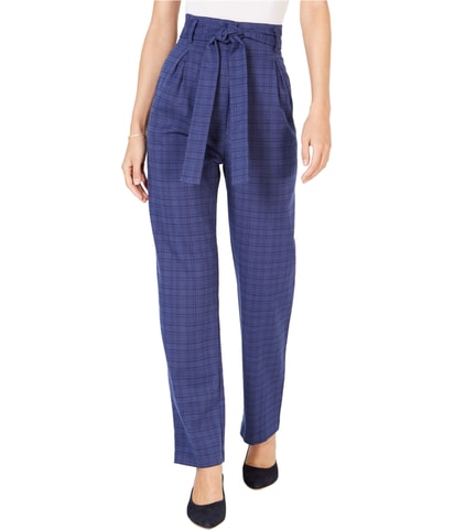 Paperbag Straight Leg Dress Pants