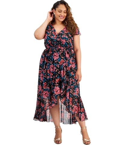 Faux-Wrap Maxi Dress