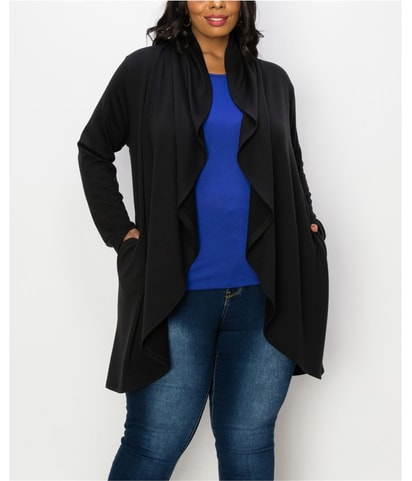 Draped Flyaway Cardigan Sweater