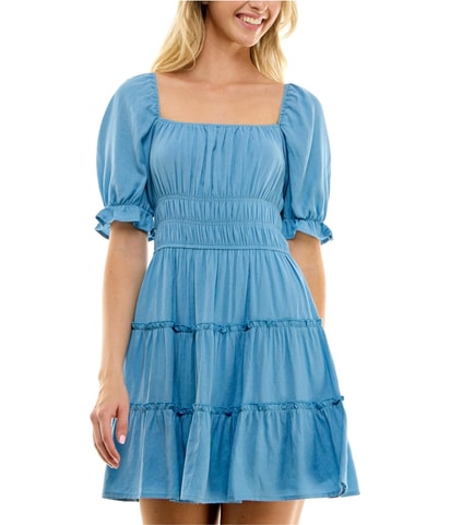 Ruched Tiered Mini Fit & Flare Dress