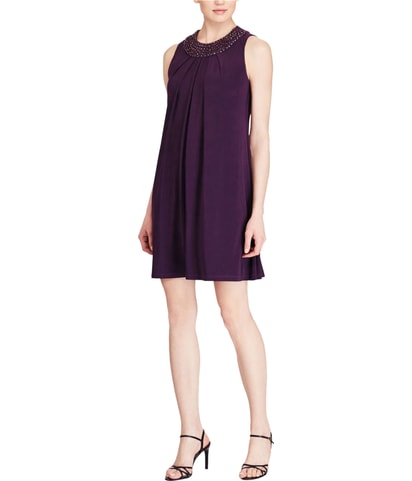 Beaded Neck Shirt Dress