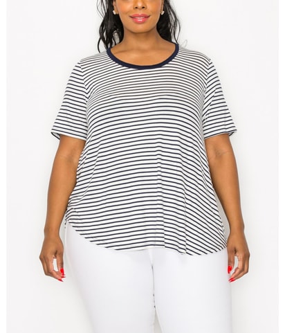 Contrast Binding Basic T-Shirt