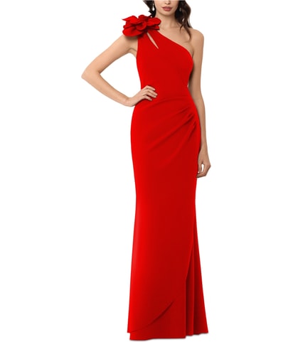 Floral Detail One Shoulder Dress