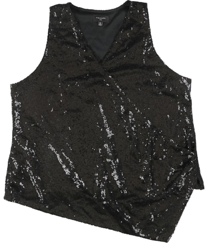Sequin Drape Sleeveless Blouse Top