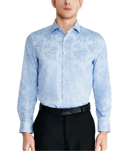 Floral Stencil Button Down Dress Shirt