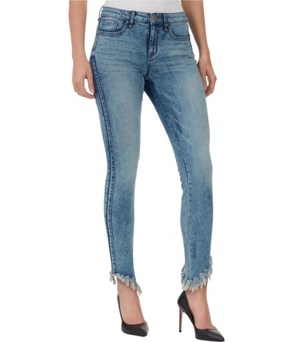 Frayed Tapered Skinny Jeans