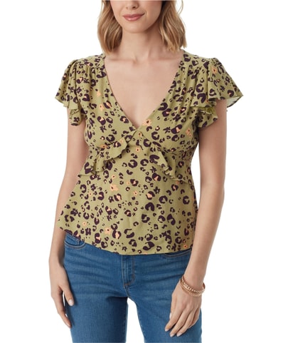 Open Back Flutter Ruffled Blouse
