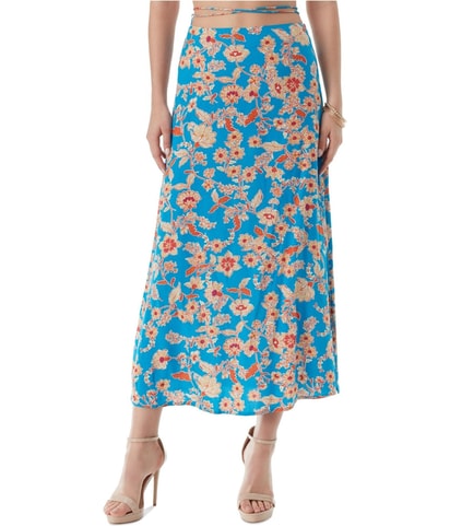 Strappy-Belt Slit Skirt