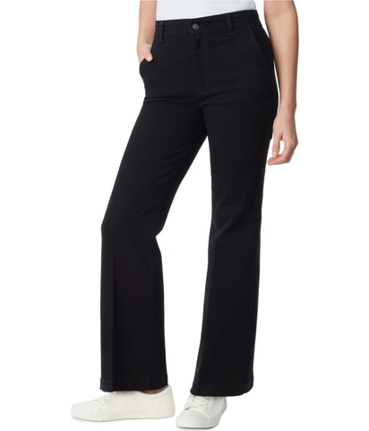 Solid Straight Leg Casual Pants