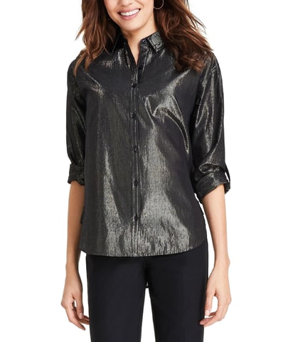 Amanda Lurex Button Down Blouse