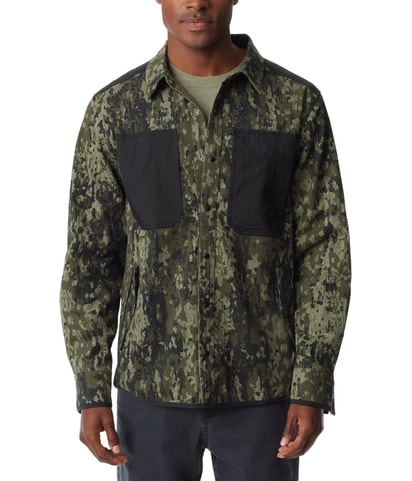 Standard Fit Stretch Camouflage Button Up Shirt