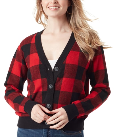 Plaid Cardigan Sweater