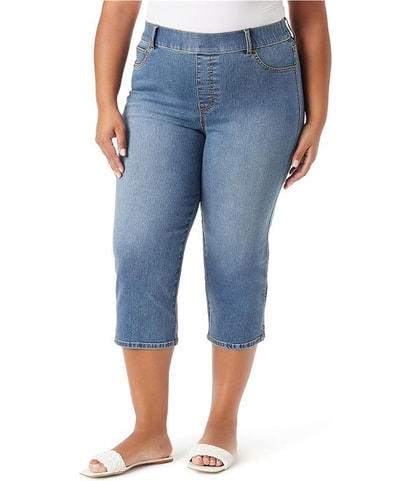 Shape Effect Straight Leg Cropped Capri Casual Pants