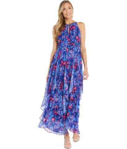 Keyhole Ruched Maxi Dress